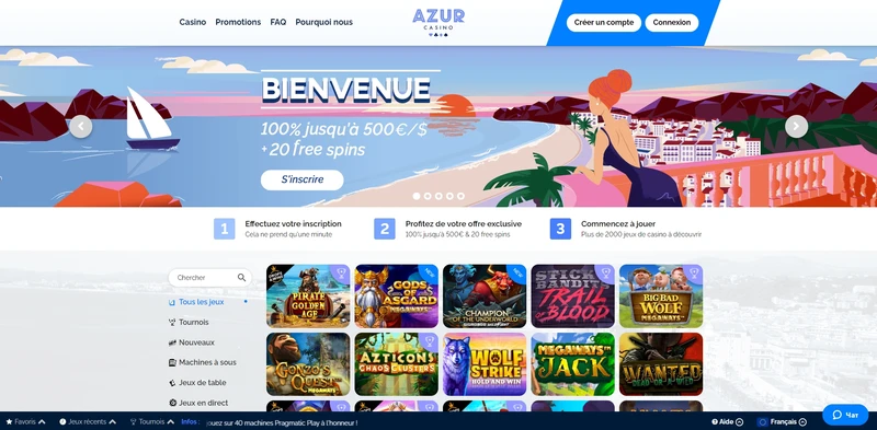 Site officiel d'Azur Casino